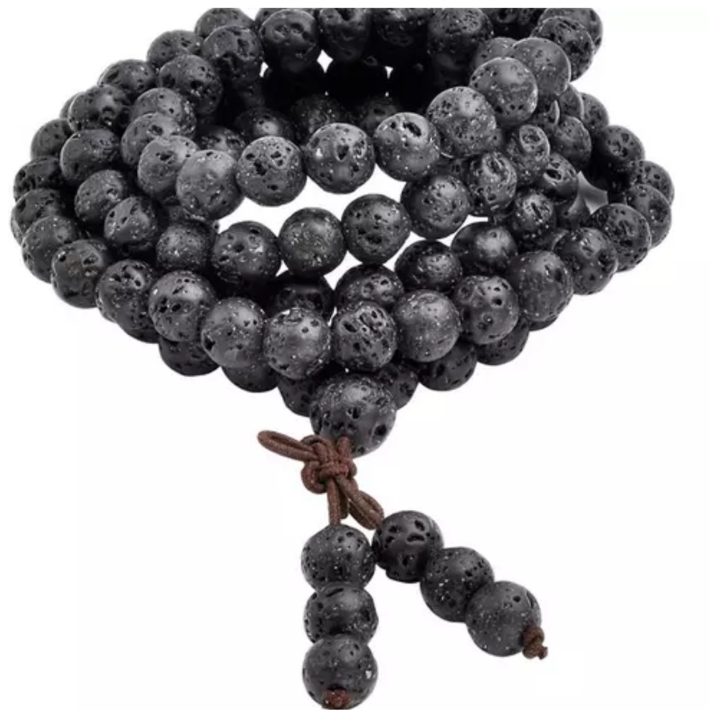 Lava Stone GROUNDING Meditation Mala Necklace/bracelet 6mm or 8mm - Picture 4 of 4
